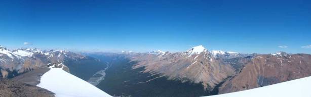 Summit view looking at Sunwapta Valley & Sunwapta Peak (right of center)