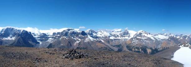 Summit Panorama looking at Sir Winston Churchill Range