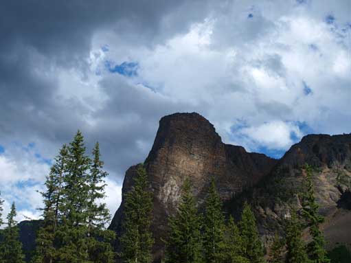 It was too early so we drove up Moraine Lake Road. This is Tower of Babel