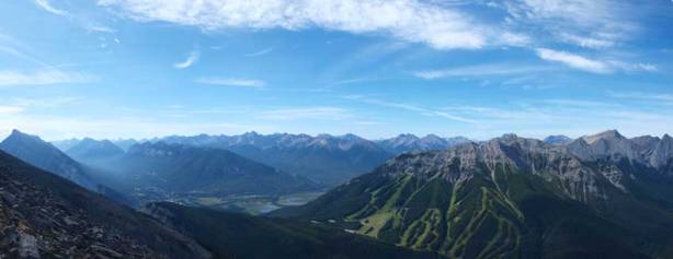 Panorama view towards Bow Valley and Norquay ski area.