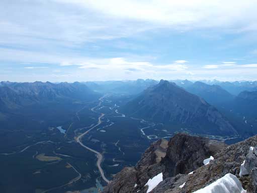Bow Valley and Highway 1 below