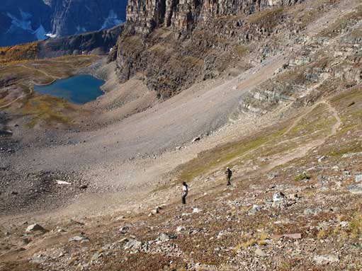 Hiking towards Sentinel Pass