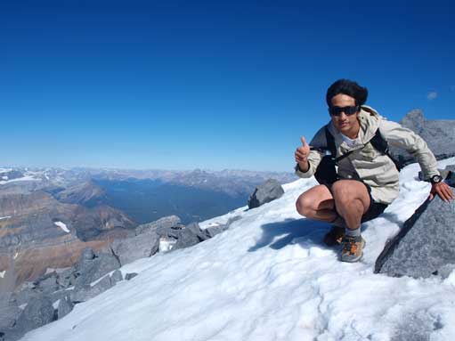 Me on the summit. I was very, very cold despite my smiling face...