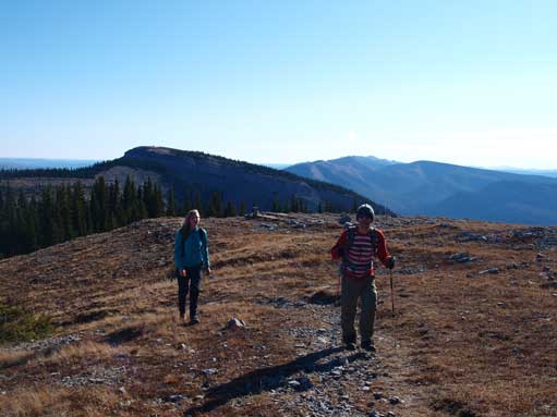 Hiking on the scenic summit ridge