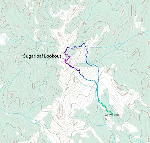 Sugarloaf Lookout standard hiking route