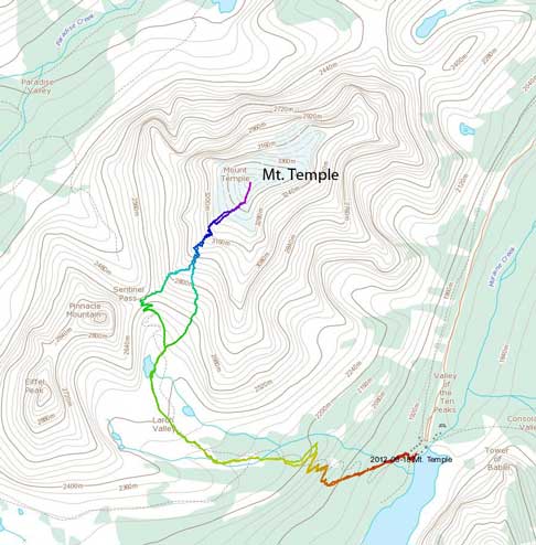 Mt. Temple standard scramble route