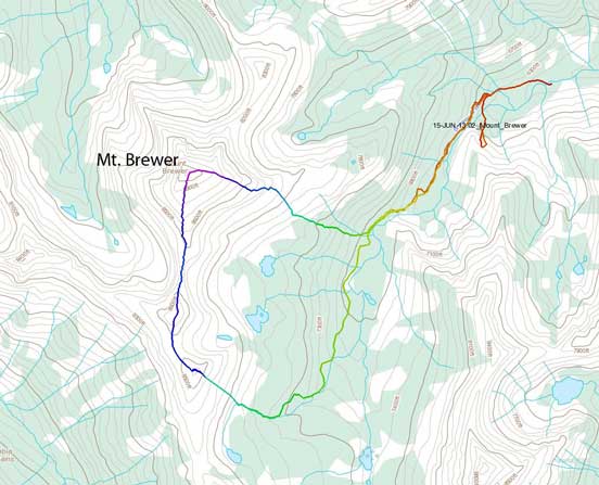 Mt. Brewer scramble route