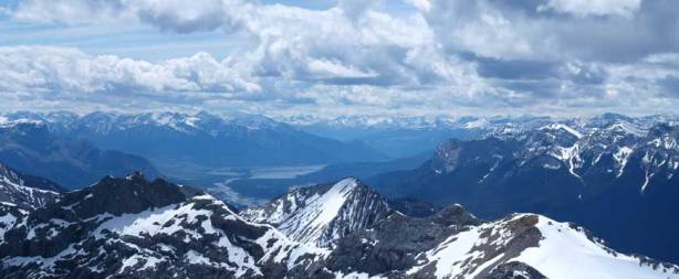 Athabasca River Valley. You can see Jasper and Talbot Lakes