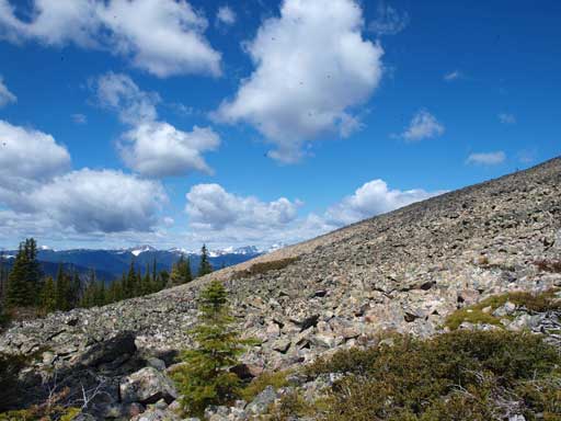 More boulders. We stayed on climber's right to avoid them.