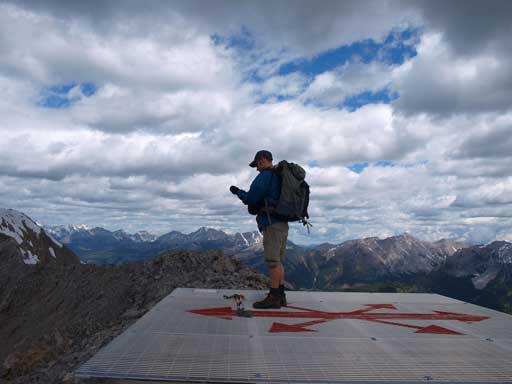 Ben on the helicopter pad on false summit