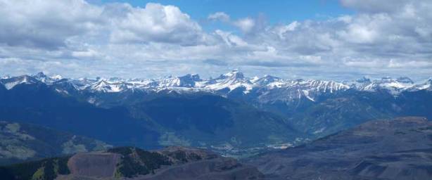 Looking west over town of Sparwood. The big peak is Washburn