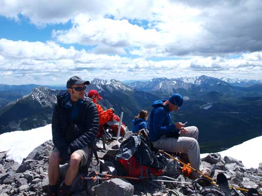 We took a long break on the non-windy summit