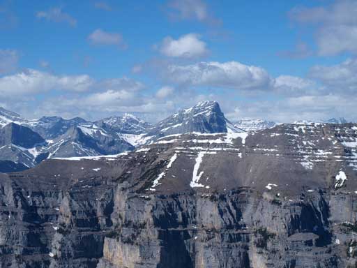 Big Sister poking behind the shoulder of Grotto Mountain