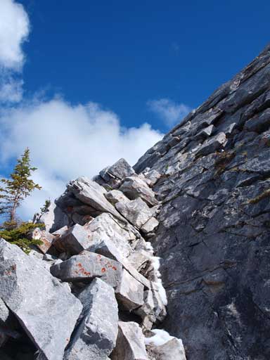 I scrambled up this slabby bit