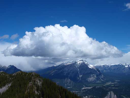 Cascade Mountain with a big piece of cloud
