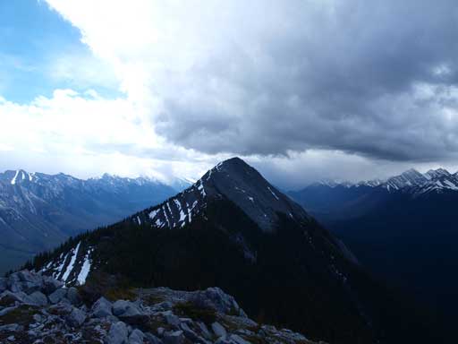 3rd summit from 2nd summit. Note the approaching clouds