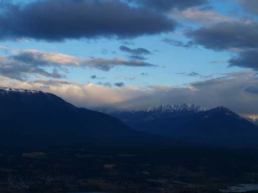 Peaks north of Horsechief Creek were still in the clouds. They are on the Starbird Ridge