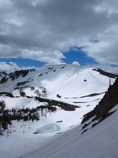Great view already, from partway up the big snow slope