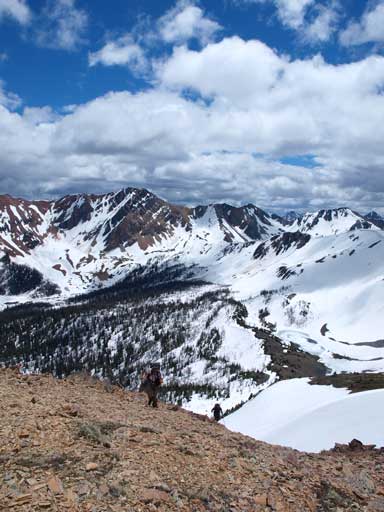 Ben and Eric approaching the first summit