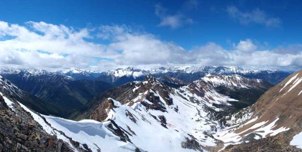 Panorama looking west from the second peak