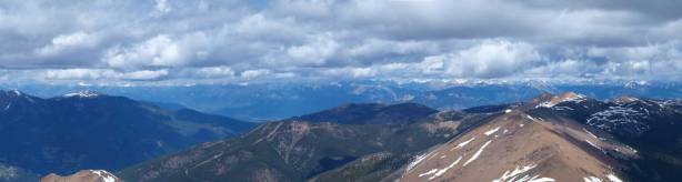 Looking over Mount Goldie towards the Trench and the distant Rockies