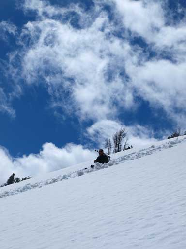 Eric sliding on snow