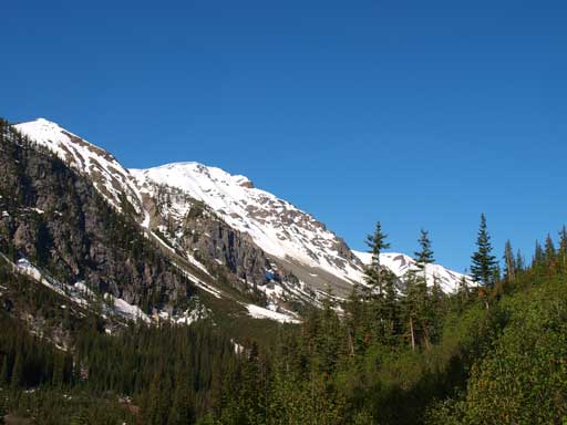 Our objective, Rockypoint Ridge. Ascent route goes all the way up this valley and then loops back