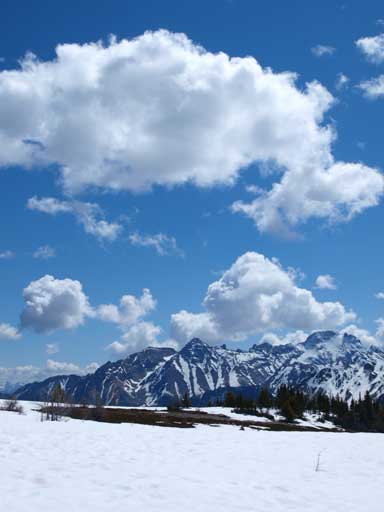 Clouds above unnamed peaks on Septet Range