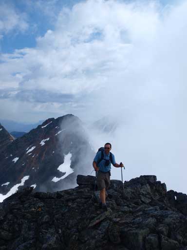 Eric approaching the summit