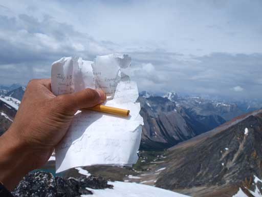 The fractured register. We didn't bother to sign it. 