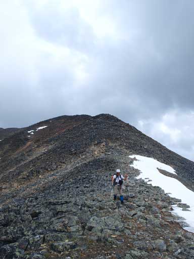 Down to Kerr/Henry col. Note the never-ending boulders