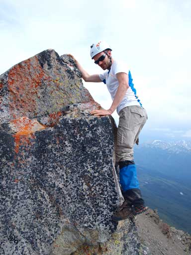 Ben challenging up the true summit
