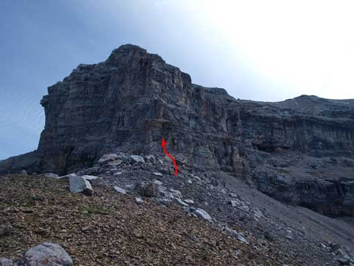 This arrow shows where you need to gain the upper ramp for the difficult route. Not recommended unless you on purposely seek extra challenges