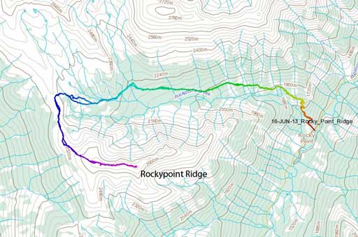 Rockypoint Ridge hiking route
