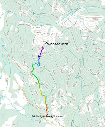 Swansea Mountain hiking route