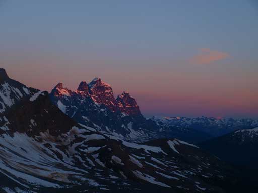Alpenglow on Mount Geikie