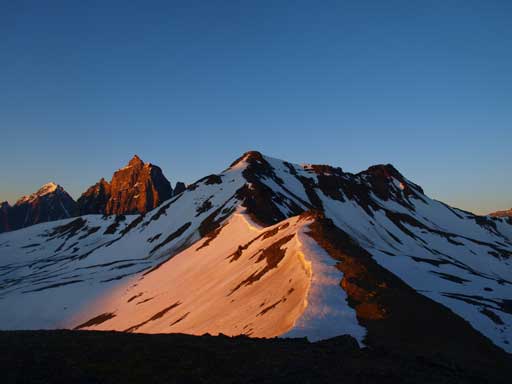 Looking up towards the false and then true summit of Maccarib