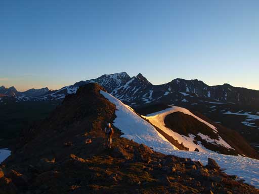 Ben hiking up the boudary ridgeline