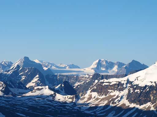 Looking deeply south into Hooker Icefield