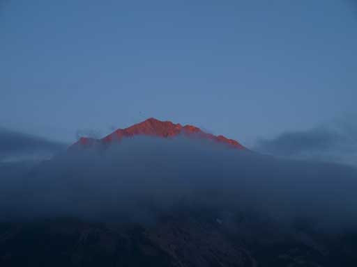 The tip of Sentry Mountain seen from parking lot