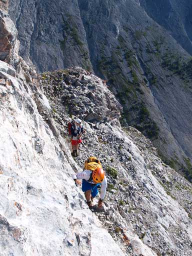 Dan and Grant coming up a step. There're lots of steps like this on this ridge.