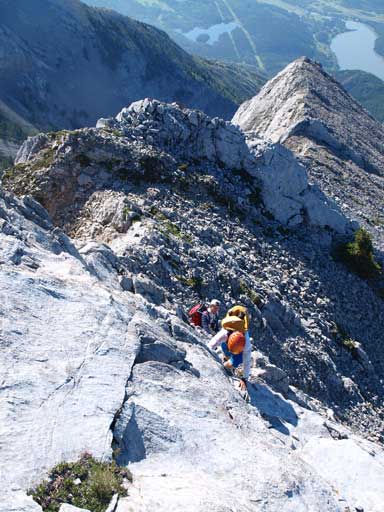 Going up a slabby bit