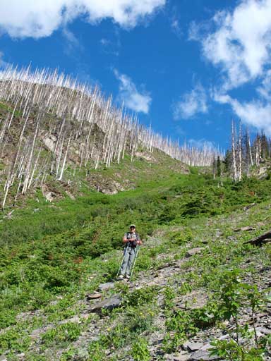 Scott in the upper part of this gully