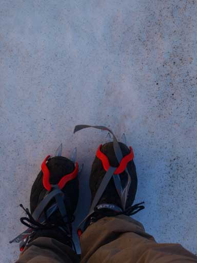 Crampons on.