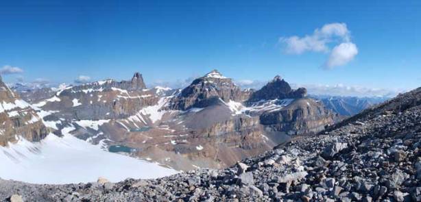 The three peaks of Whitegoat Peaks.