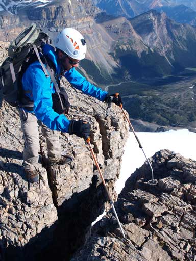 Ben ready to cross a (quite deep) notch..