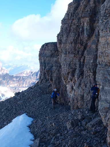 Traversing around a difficult section.