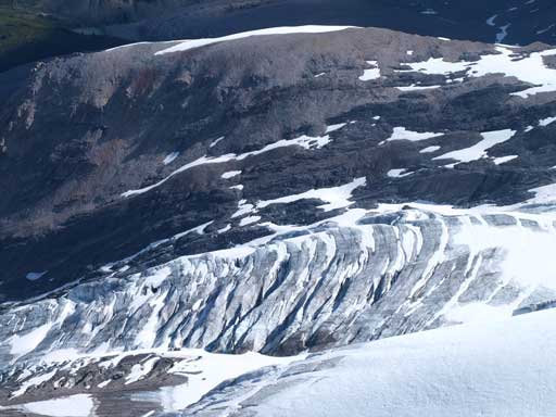 The winter route up Brazeau Icefield goes up Coronet Glacier. Look at this part...