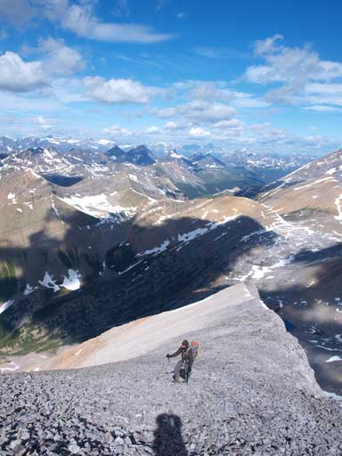 Kevin on the summit ridge