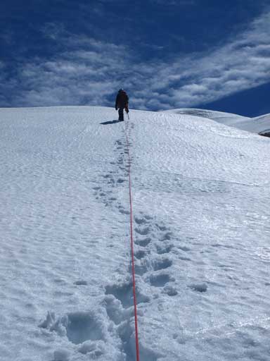 Kevin approaching the summit